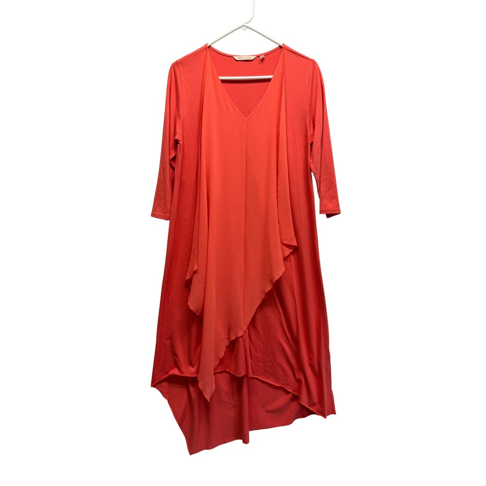 Soft Surroundings – Deep Sea Coral Andalou Maxi Dress size S SP Quiet Luxury